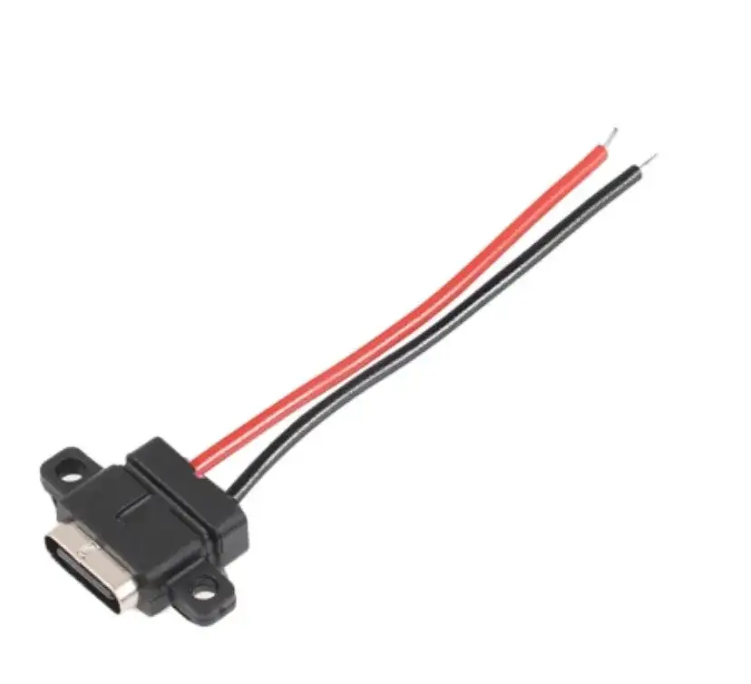 کانکتور TYPE-C USB مادگی  روپنلی پیچ خور 180 درجه